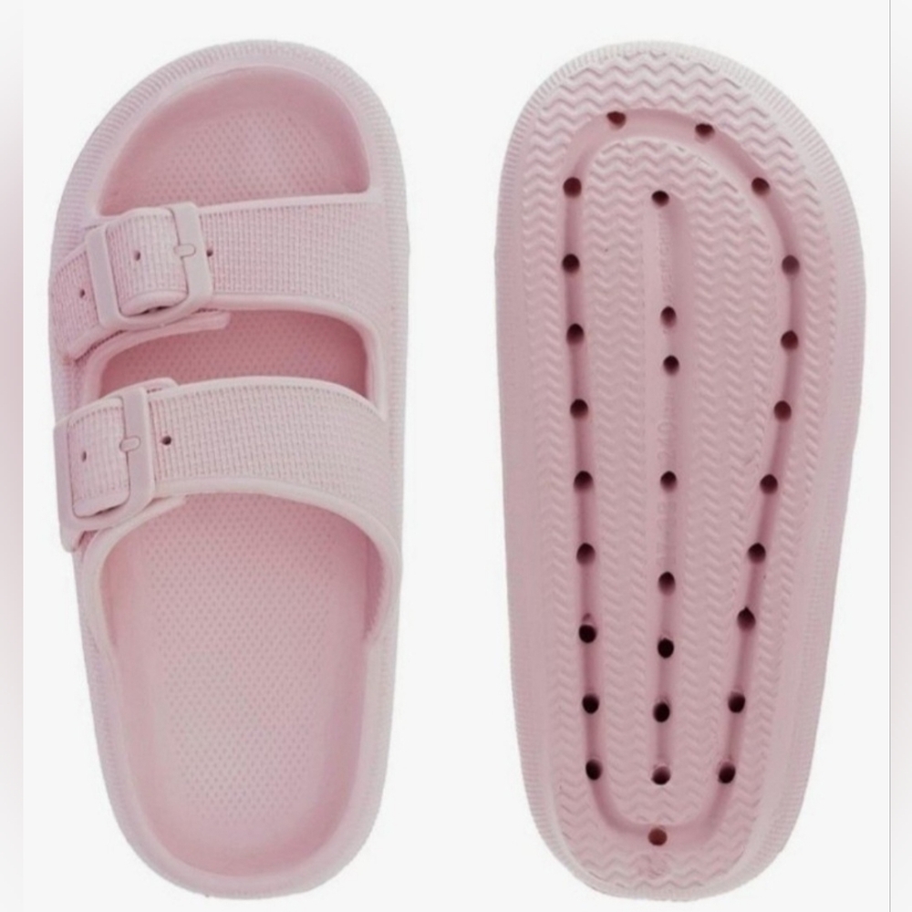 Women's Dual-Buckle Pillow Slippers Size 7.5